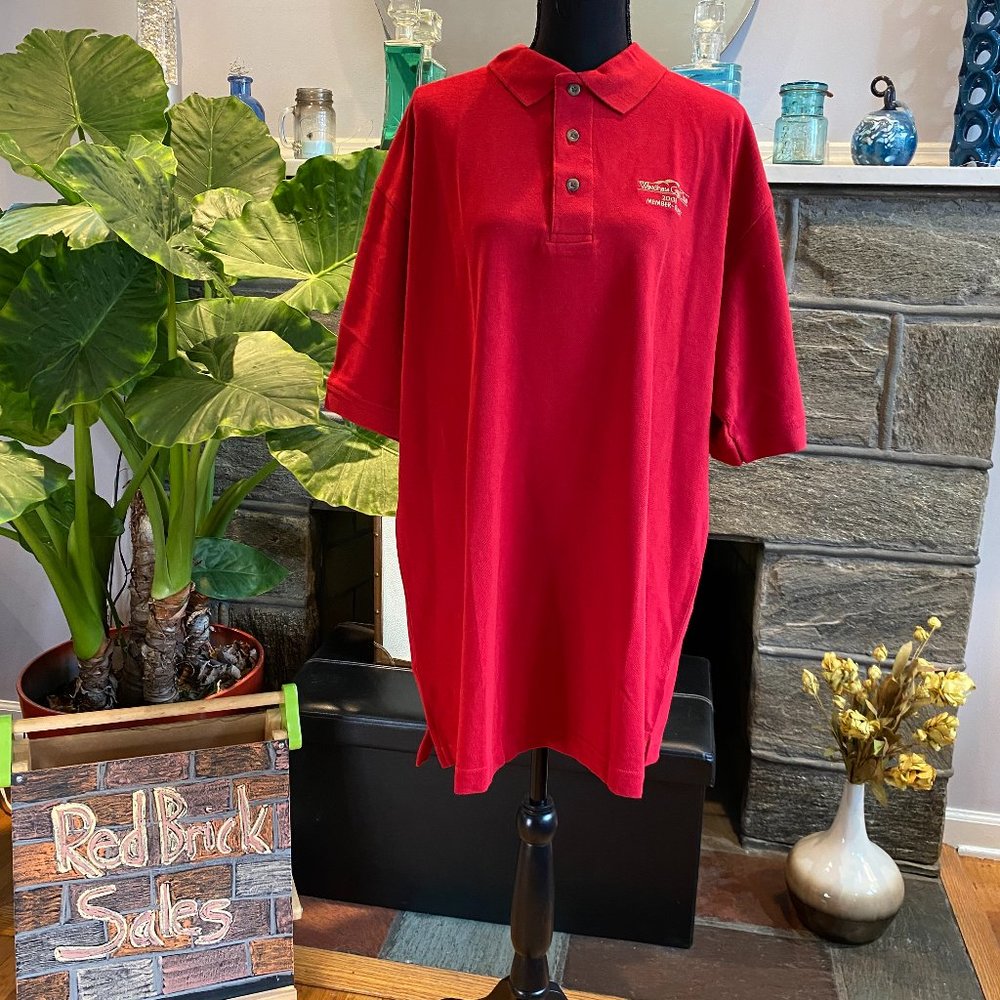 Antigua 100% cotton men's large red golf shirt NWT
